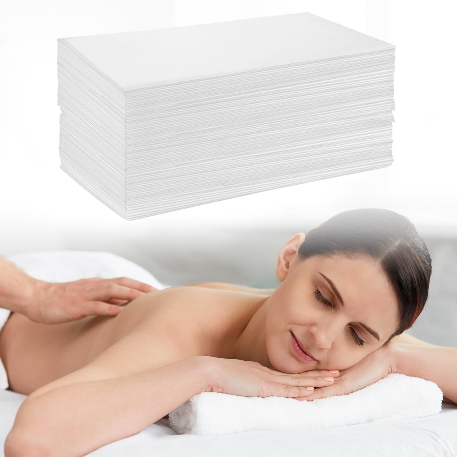QWORK® 90 PCS Sábanas Desechables para Mesa de Masaje, Tela No Tejida Transpirable, 80 * 180 cm, Ideal para Salones, Spas, Tiendas de Tatuajes