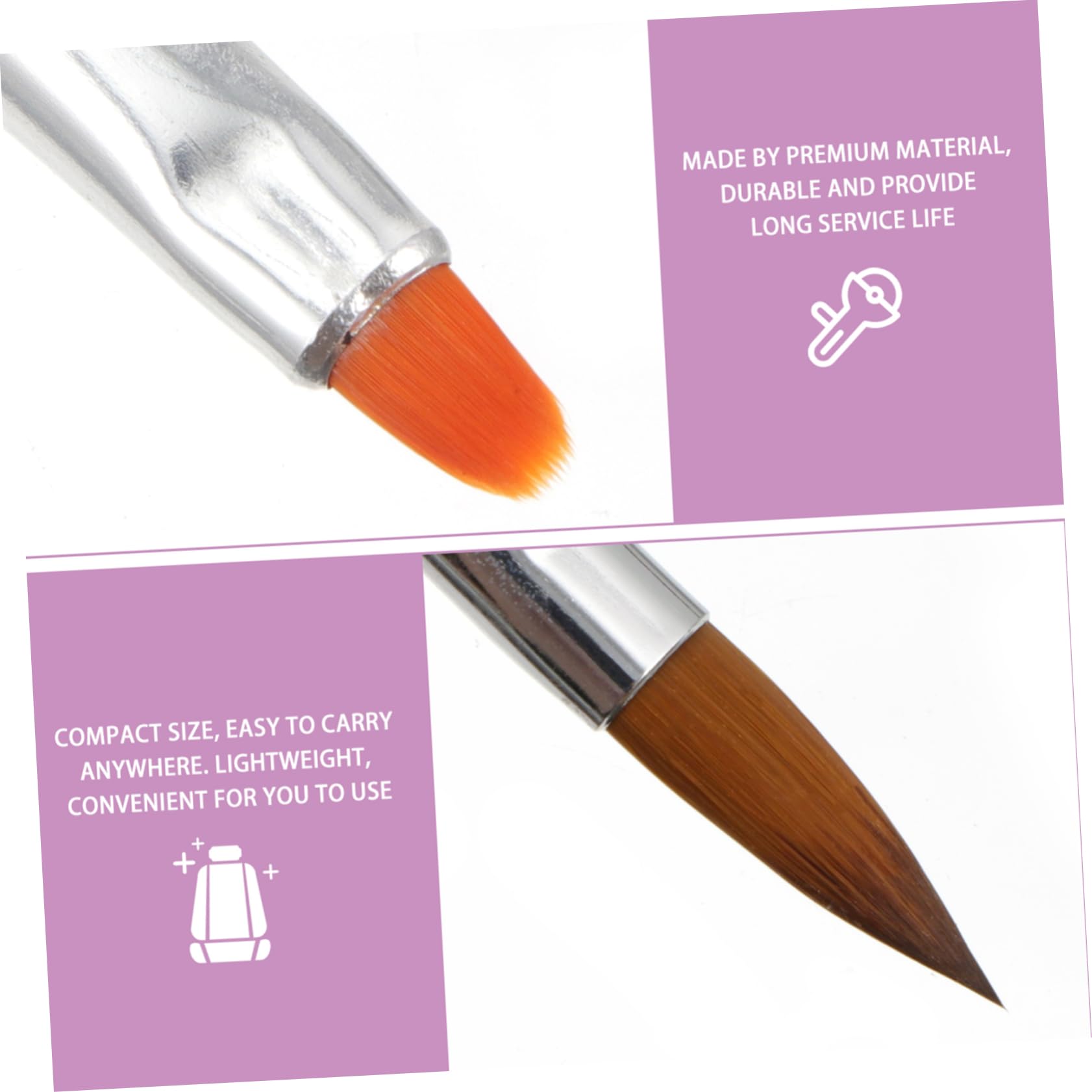 VICASKY Nail Art Brush Set 7 6 Crystal Pens Dust Brush Comfortable to Hold for Nail Art