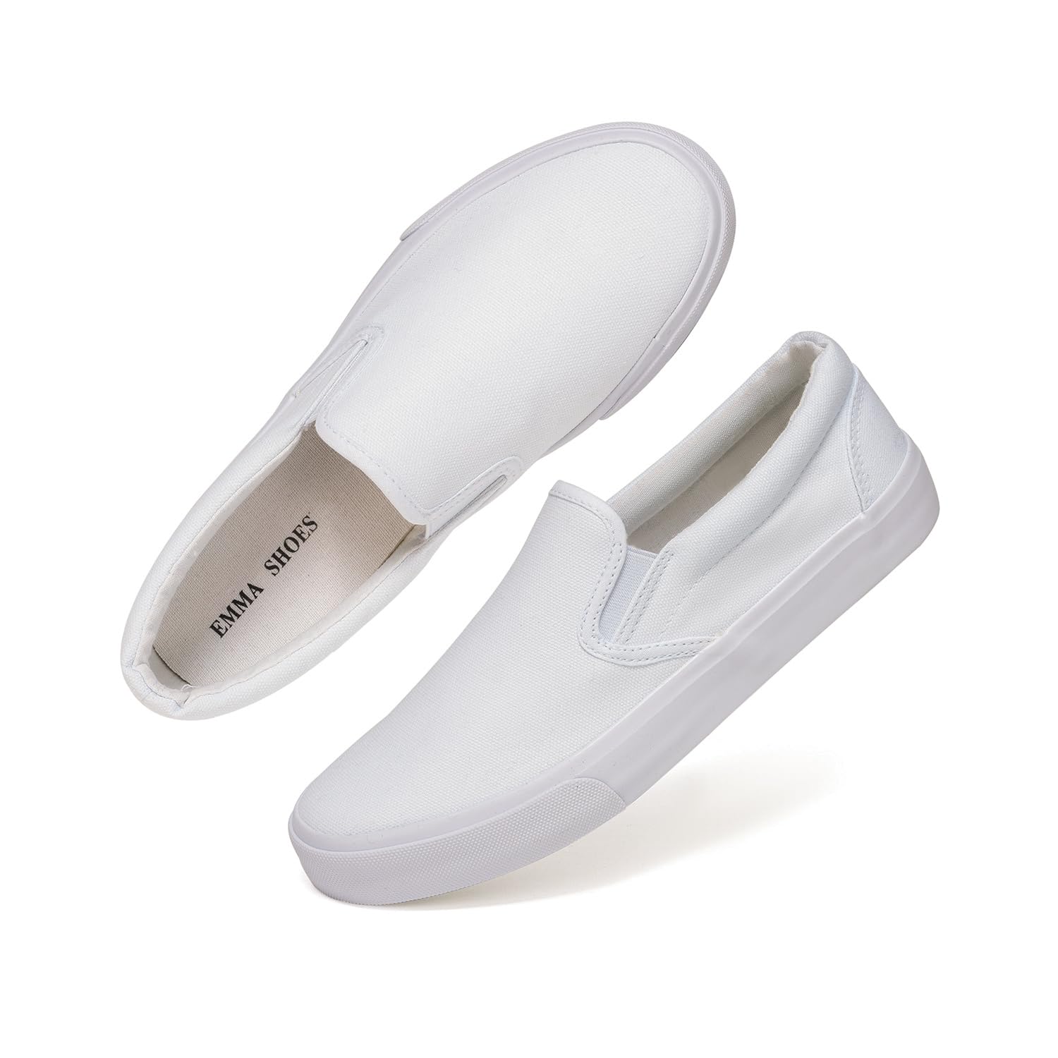 Emma Shoes Low-Top Slip Ons Women's Fashion Sneakers Casual Canvas Sneakers for Women Comfortable Flats Breathable Padded Insole Slip on Sneakers