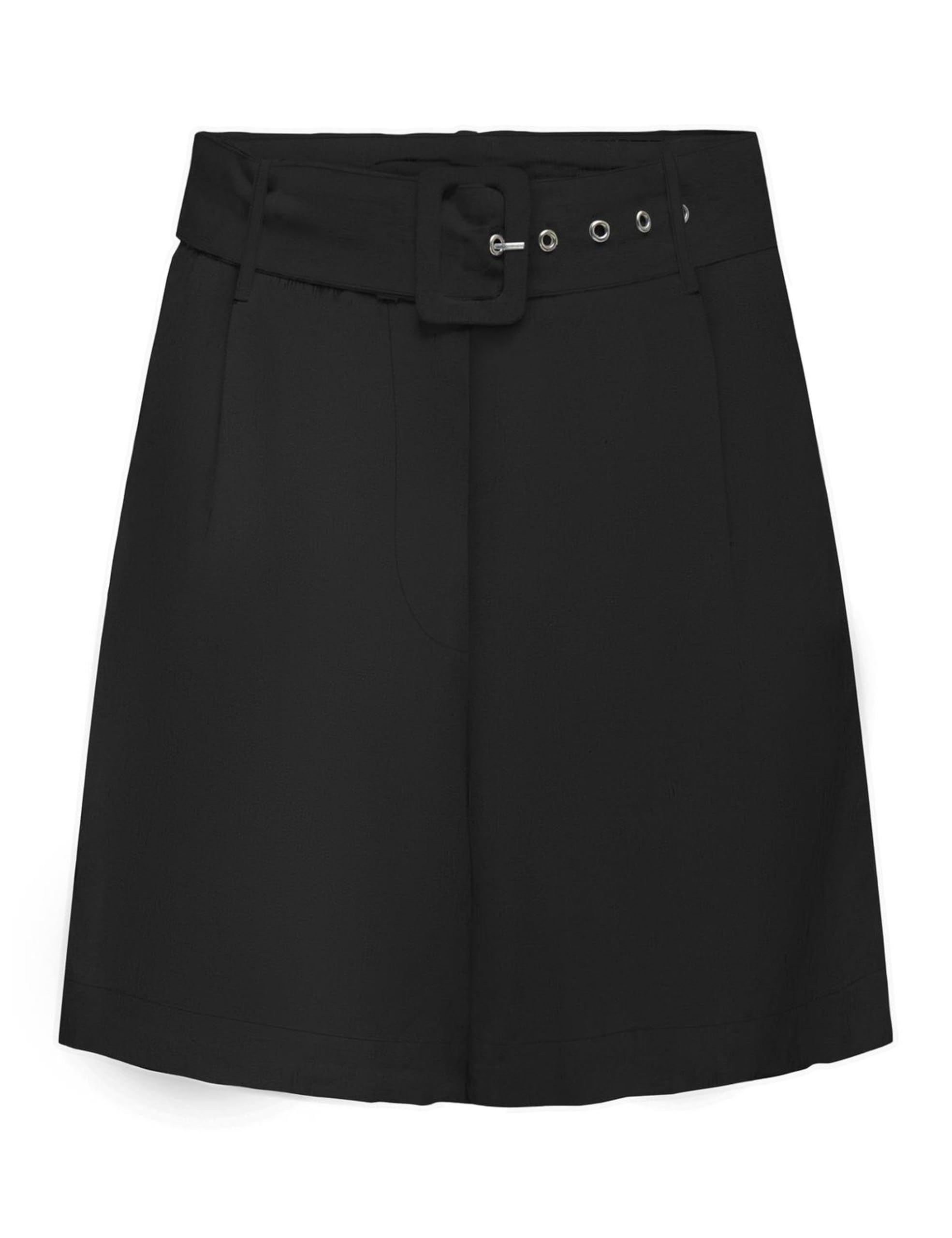 ONLY Women's Onljakiri Linen Buckle Shorts PTM, Black, M