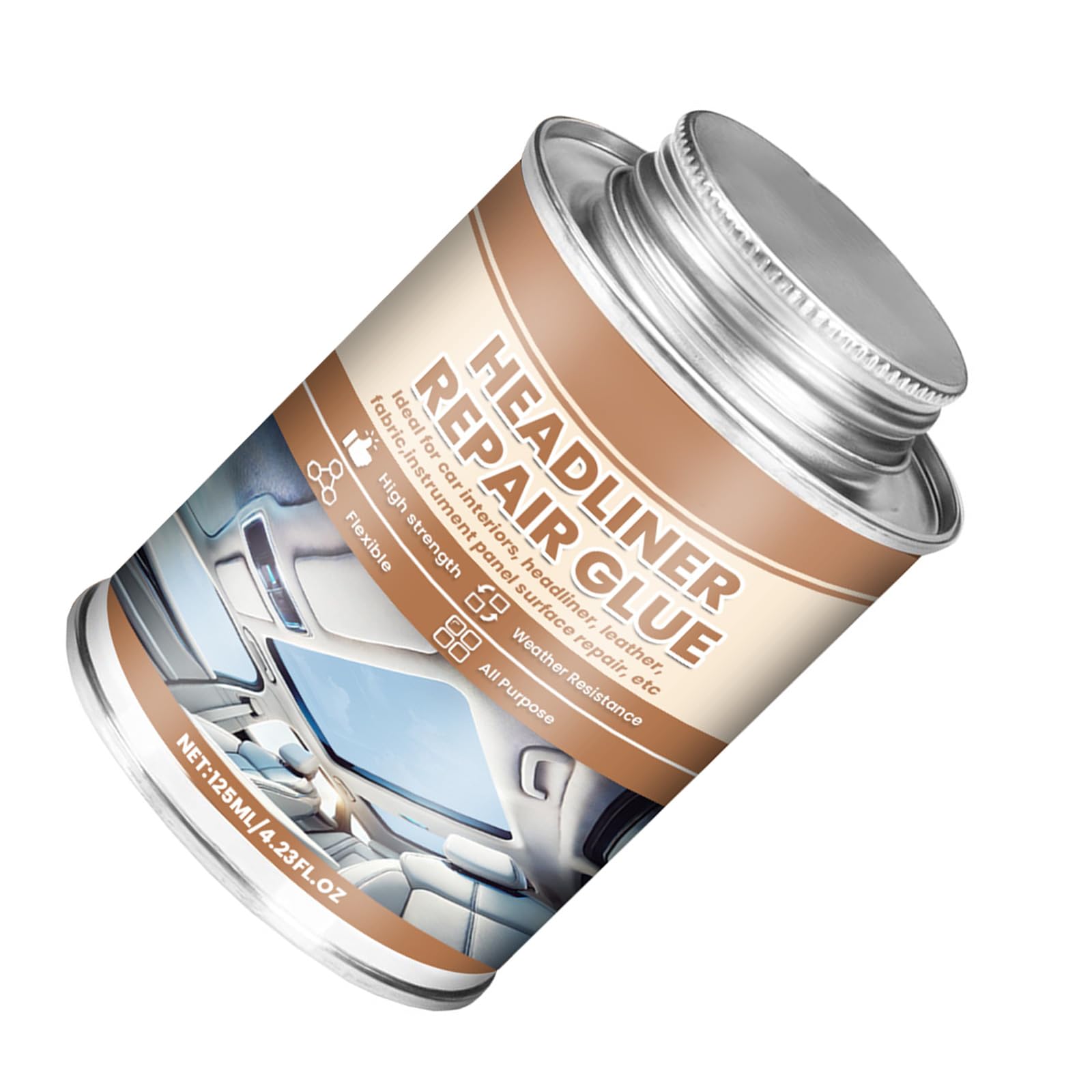 Montesy Upholstery Repair Glues 125ml, Flexible Car Roof Liner Adhesive, Clear Upholstery Glues for Car Interior Fabric