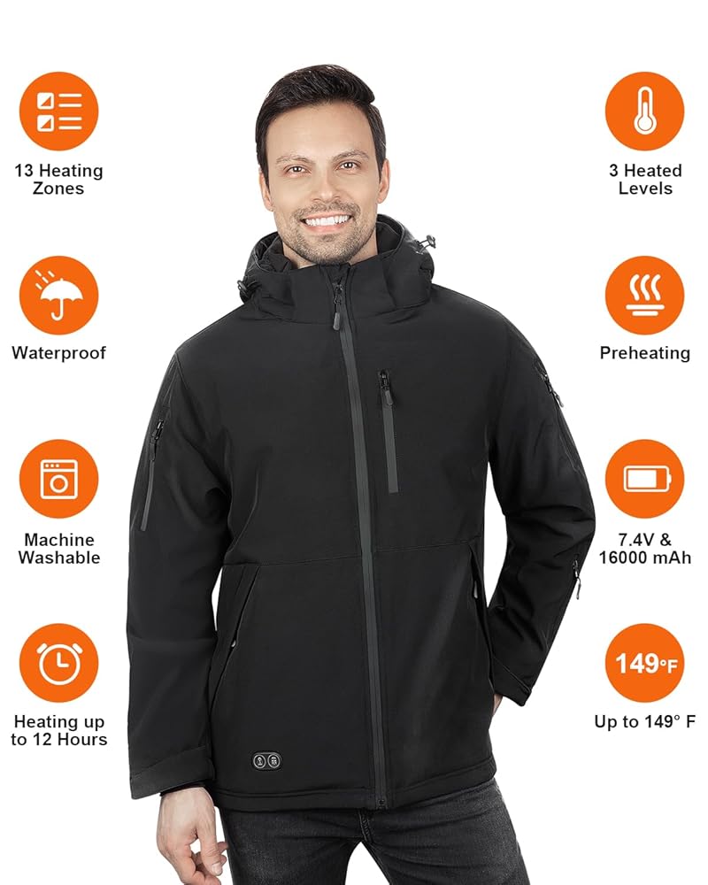 Amazon.com: Heated Jacket for Men with Battery Pack 7.4V