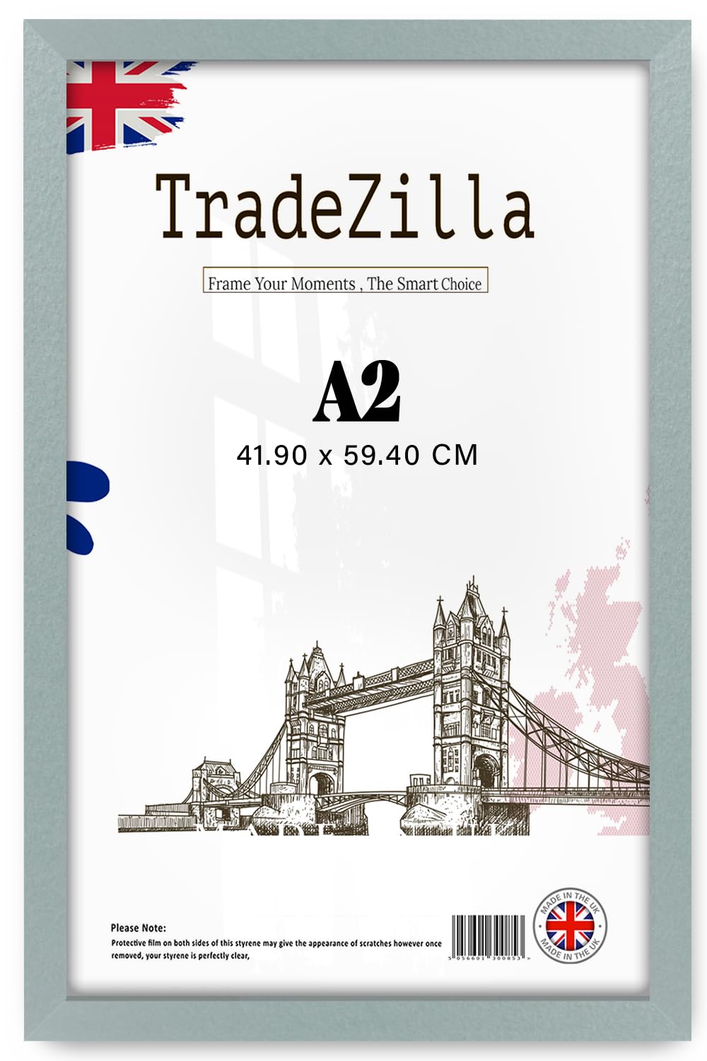 TradeZilla | Poster/Picture Frame A2 (41.90 x 59.40 CM) Stylish Wall Gallery & Room Interior Art Frame, MDF Wood Finish, Elegant Design for Modern Spaces [ Silver ]