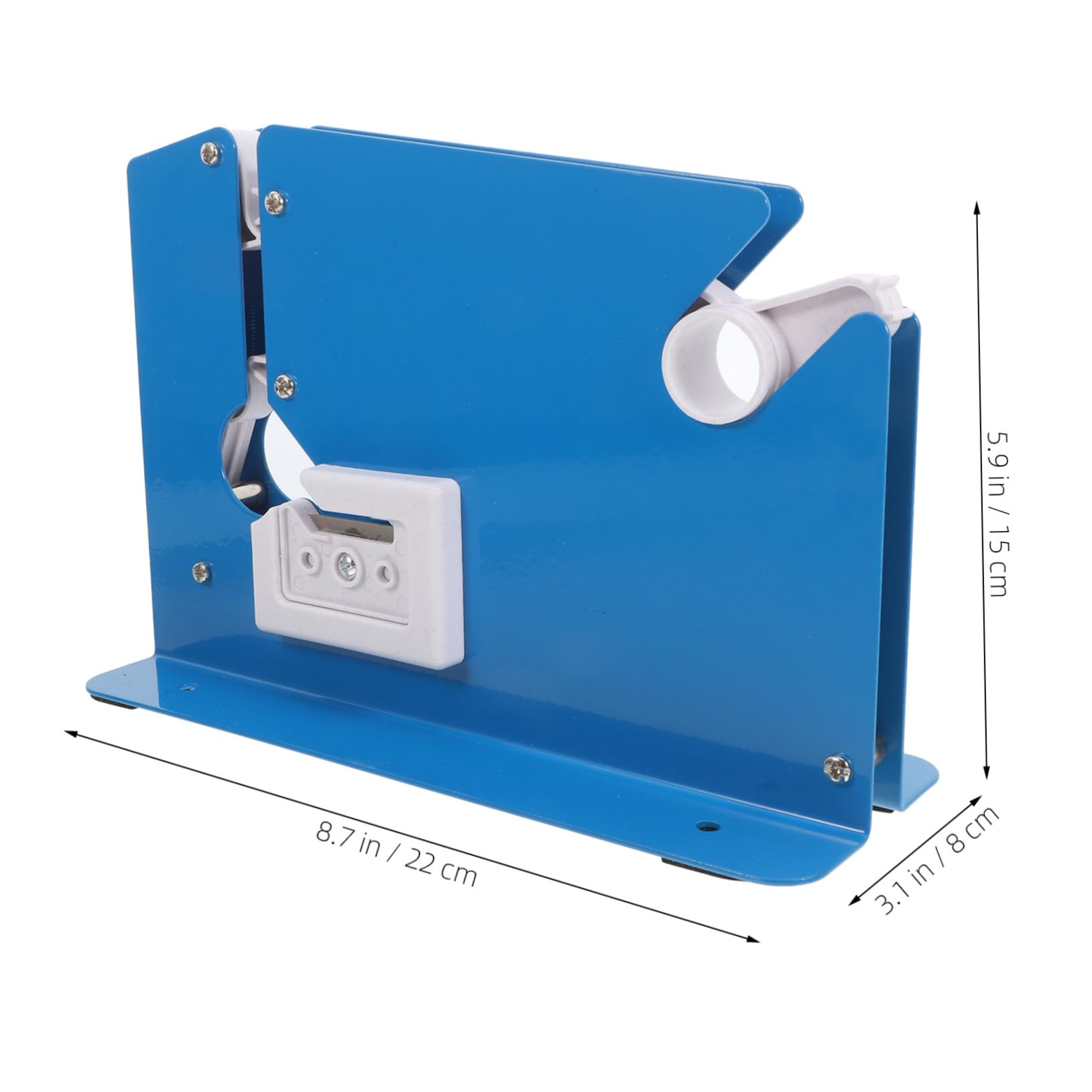 Gatuida Sigillatrice per Sacchetti in Ferro e Plastica Dispenser Nastro Adesivo Blu, Dispositivo Versatile per Sigillatura Sicura di Sacchetti di Prodotti e Verdure in Ristoranti e Case
