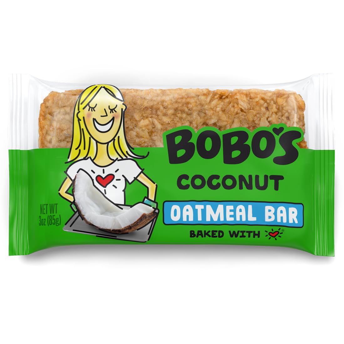 Bobo's Coconut Oat Bars, Gluten Free, Non-GMO, Whole Grain Oats, Pack of 12 | Snack Bars | On-the-Go | Made with Simple Ingredients