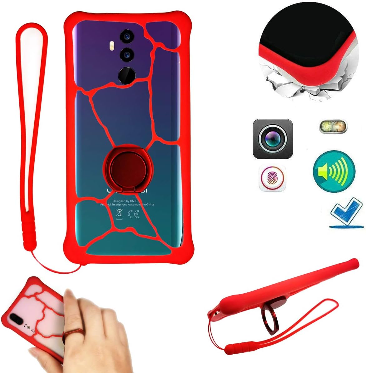 Universal Cover Case for UMIDIGI Bluboo A7 S5 A3X A3S Power 3 F2 X A5 F1 ONE MAX A3 Z2 A1 S2 Crystal C2 S C Note 2 Z1 G Z Play D6 S3 D5 D2 S8+ S1 R1 D1 Dual LITE Plus PRO Red