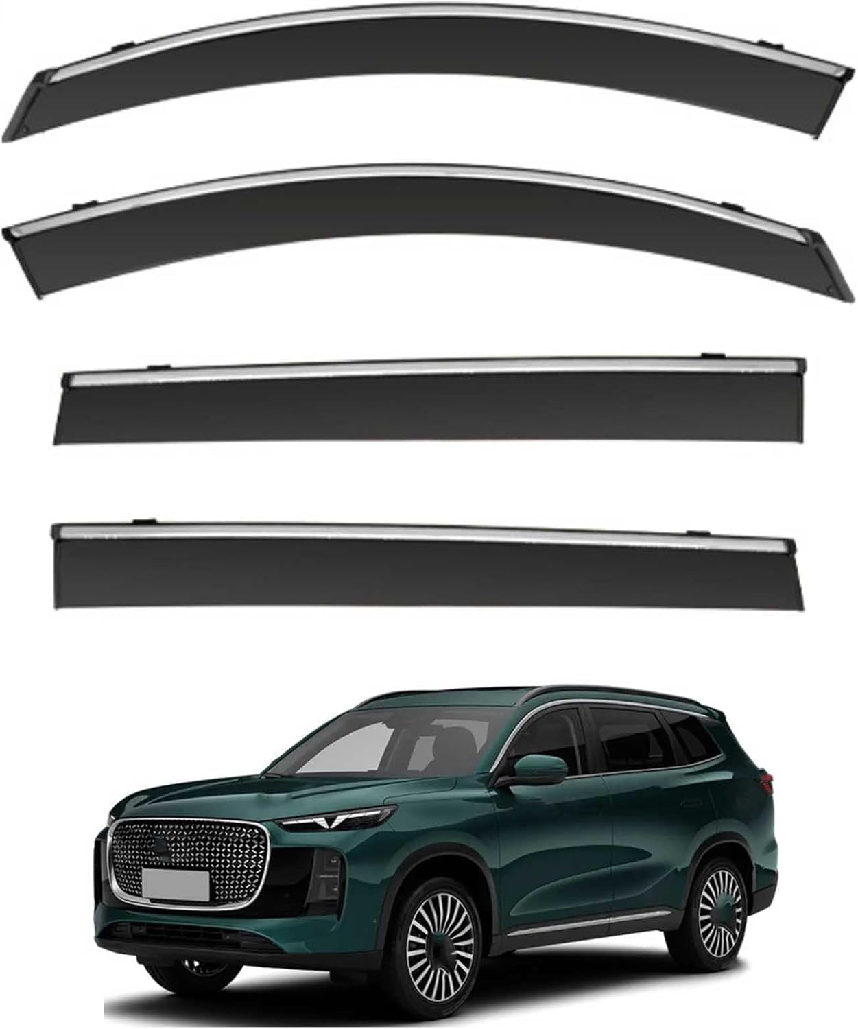 Liufangfc Normal Wind Deflectors For Tenet T8 Mk1 2025-2026 – 4Pc Tape-On Smoked Visors, Weatherproof, Anti-Salt/Snow, Low-Noise