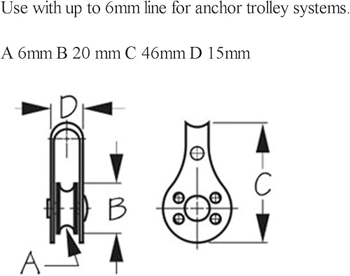 Miniatura 2 de H2o 316 - Polea marina de acero inoxidable para kayak de grado marino (NO para levantar)