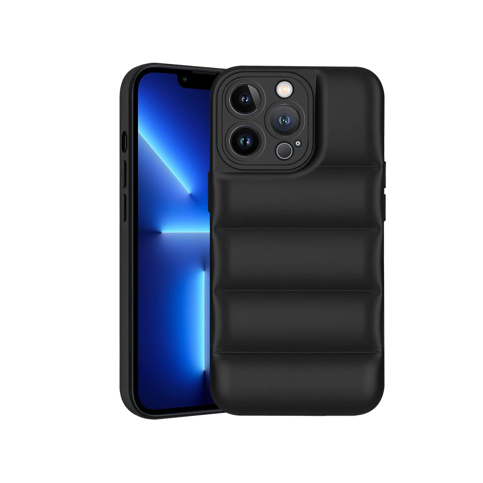 Solimo Rubber Puffer Case Camera Protection Soft Back Cover for AppleiPhone 13 Pro - Black (B0CQT8FMKP) Amazon Price History, Amazon Price Tracker