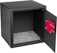HomeSafe HV38K Bútorszéf Kulcsos Zárral - 38x35x35 cm Acél Páncélszekrény Pénz, Ékszer és Dokumentum Tárolásához, Falra és Padlóra Rögzíthet 6