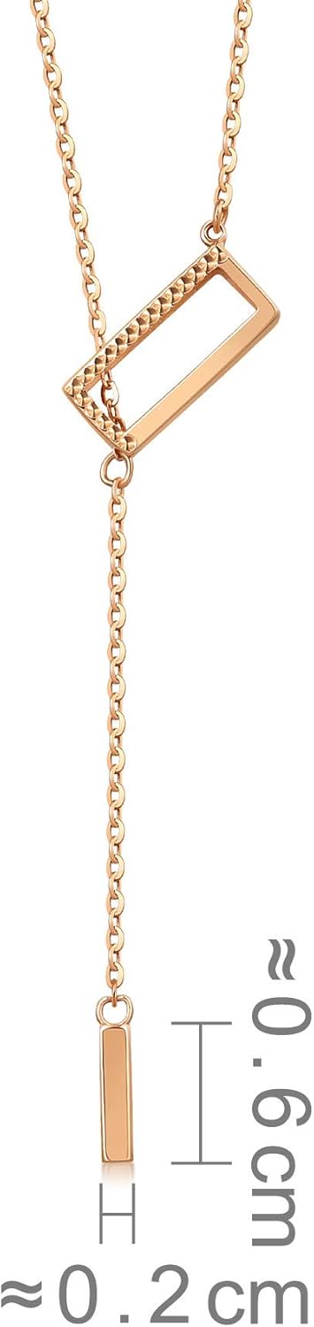 CHOW SANG SANG Delicate Gold 18K Rose Gold MINTY Collection Sleek Bar Choker/Long Necklace for Women 92234N | 18.5 Inches, (47 CM)