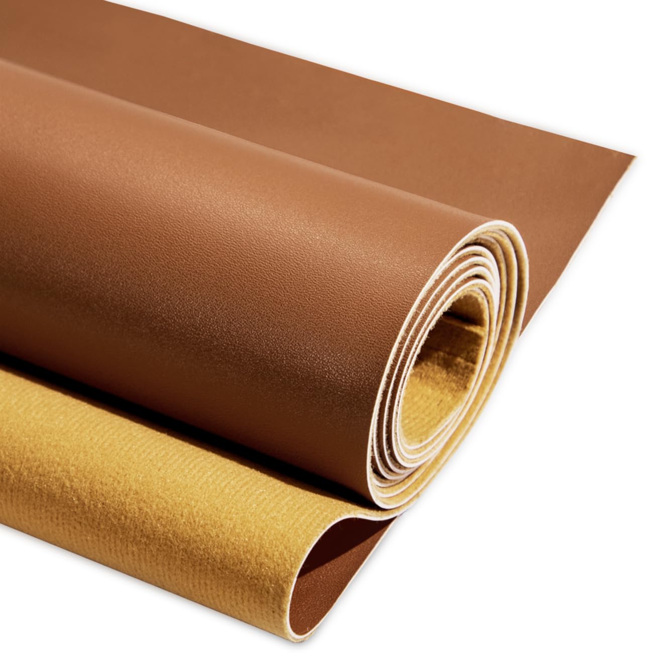 Yotache PU Fabric Leather 2 Yards 54" x 72", 1.25mm Thick Faux Synthetic Leather Material Sheets for Upholstery Crafts, DIY Sewings, Sofa, Handbag, Hair Bows Decorations, Brown