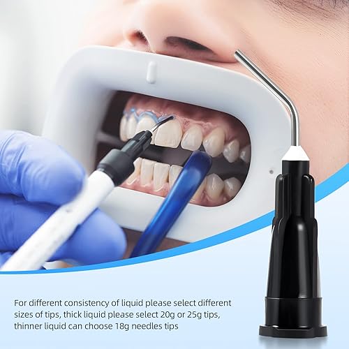 Miniatura 5 de JMU 300 puntas dispensadoras dobladas de calibre 20, punta roma, punta roma, puntas de aguja de riego oral desechables predobladas, color negro