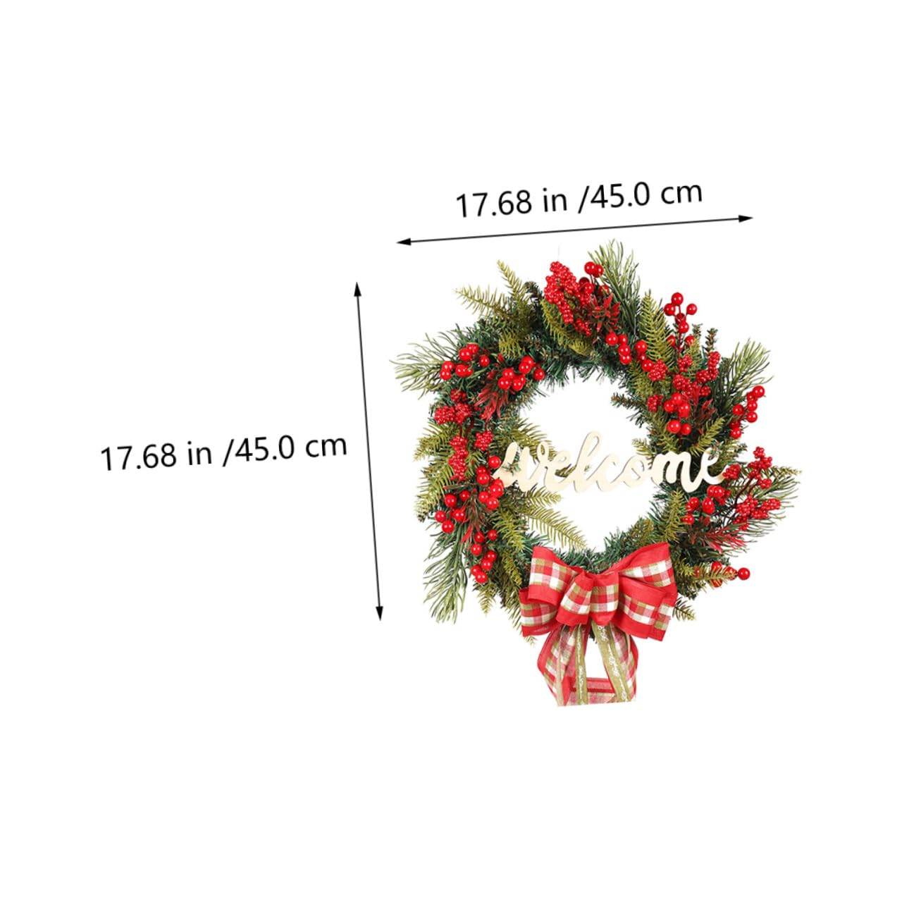 Guirnalda Navideña Brillante de Bayas Navideñas Colgante para Puerta o Pared Guirnalda Luminosa Decorativa para Decoración de Invierno