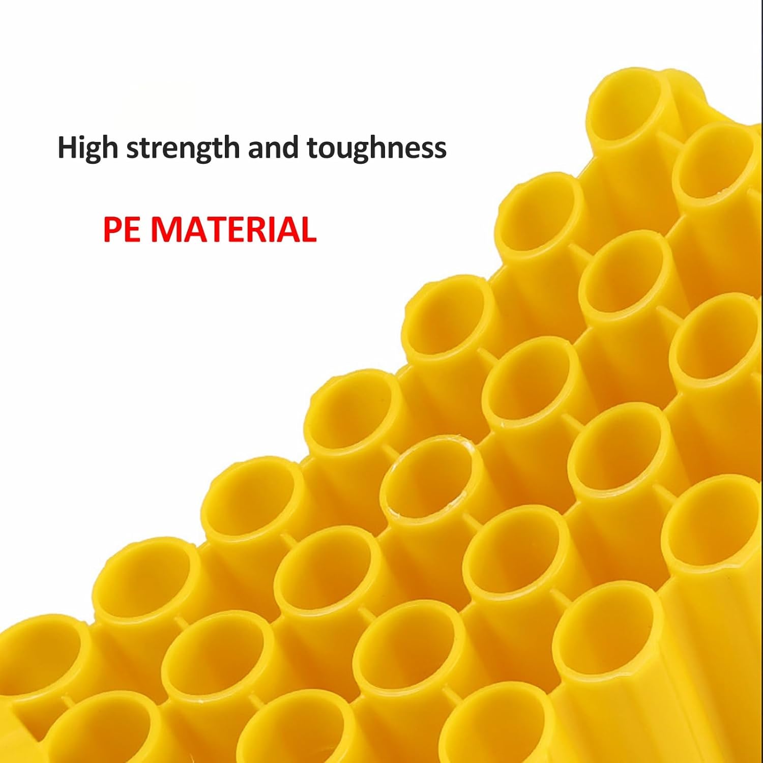 RV Wheel Chocks, Tire Stopper with Carrying Handle, PE Material, Eye-catching Bright Yellow Color, 3500kg Load Capacity, Anti-Slip Base, 2pcs