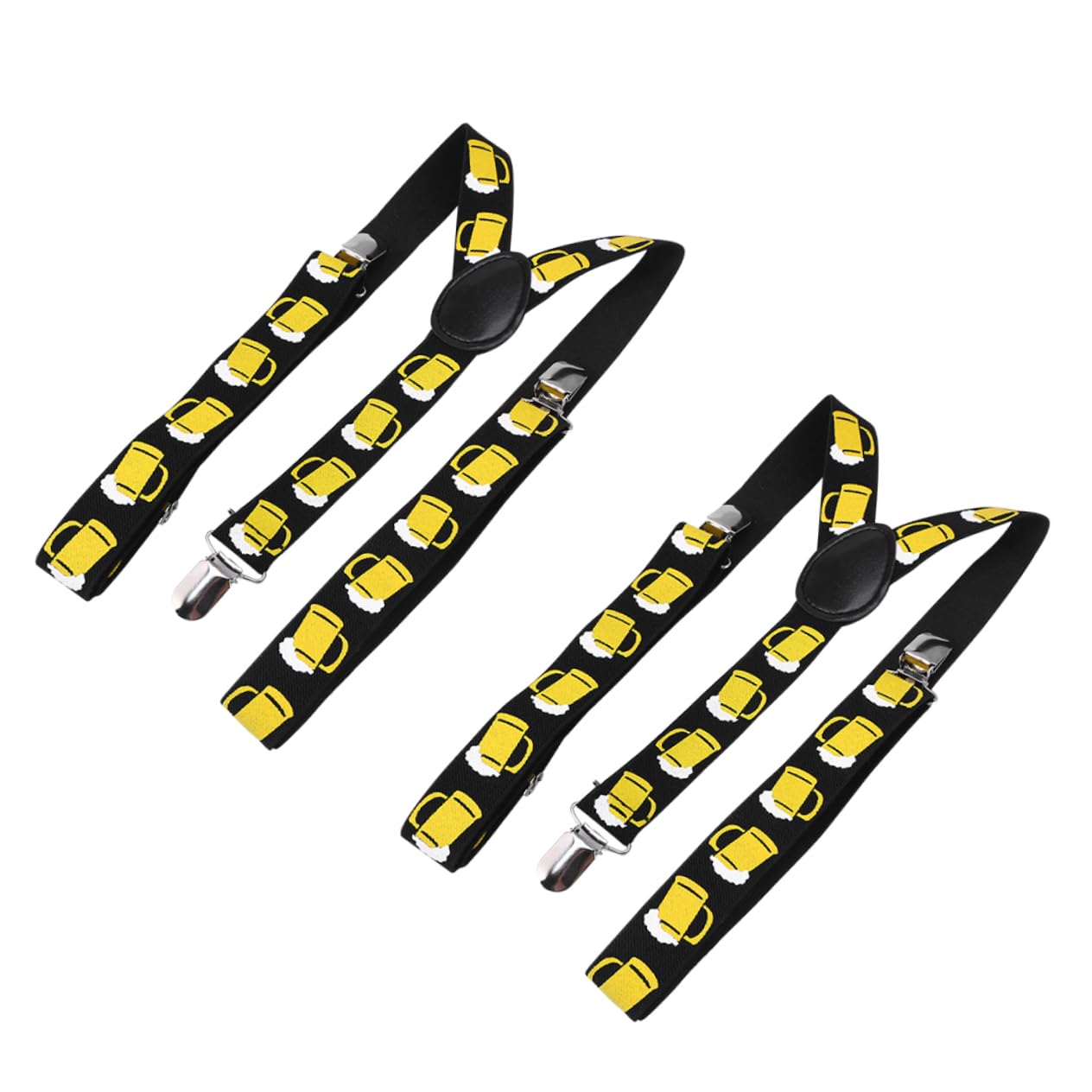 Veemoon 2Pcs Beer Printing Suspenders Strap Wide Shoulder Girdle for Parties Birthdays Daily Wear Comfortable and Durable Design