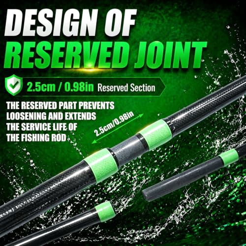 KingKatch Catfish Fishing Rod Caña para Pesca de Bagre con Brillo Activado por Sol, Mango Antideslizante, Guías de Acero Inoxidable, Asiento para Carrete de Aluminio miniatura 6