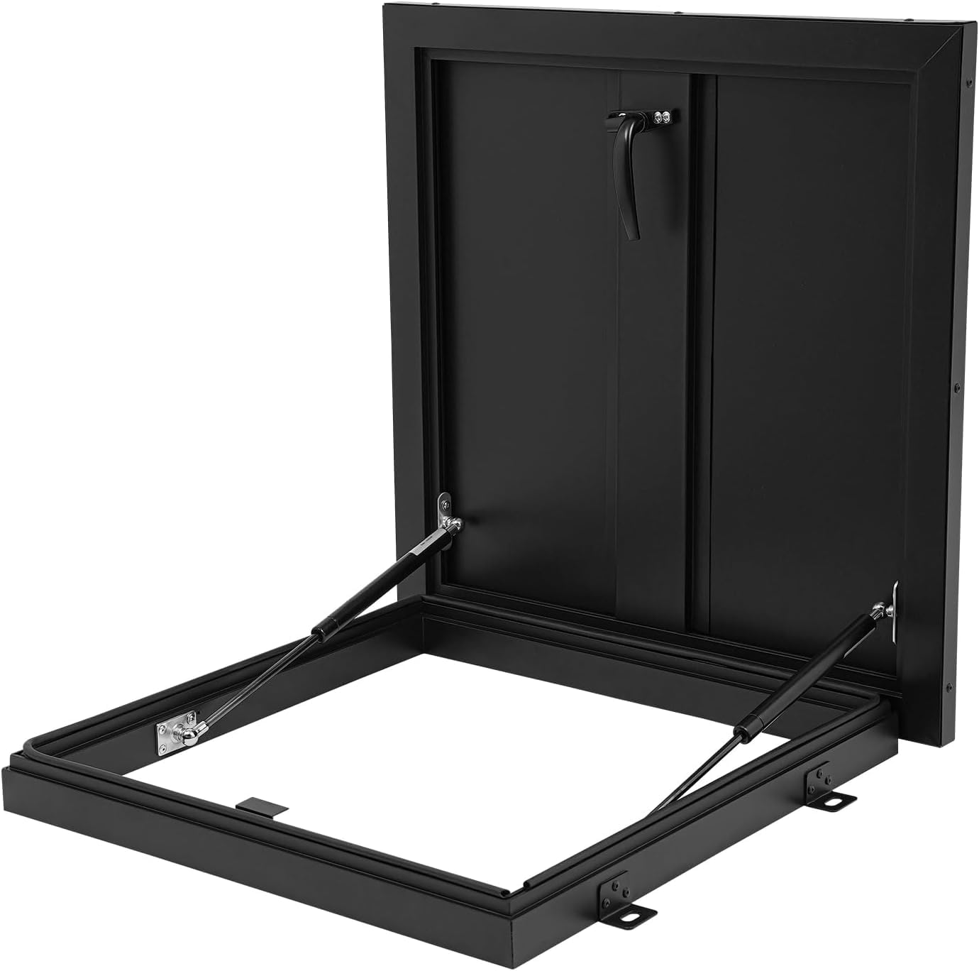 Trappe Daccès Au Toit 61 X 61 Cm (24 X 24 Pouces) - Porte De Sécurité Galvanisée à Revêtement en Poudre, Accès Sécurisé pour Toiture Commerciale avec Poignée De Commande Black