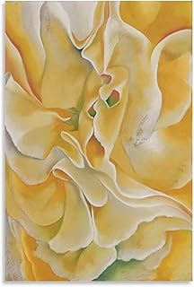 WANHE Georgia O Keeffe YELLOW SWEET PEAS Canvas Printing Famous Paintings, Wall Art Posters, Decorat Room Aesthetic Poster Print Art Wall Painting Canvas Posters Gifts Modern Bedroom Decor 08x12inch(2