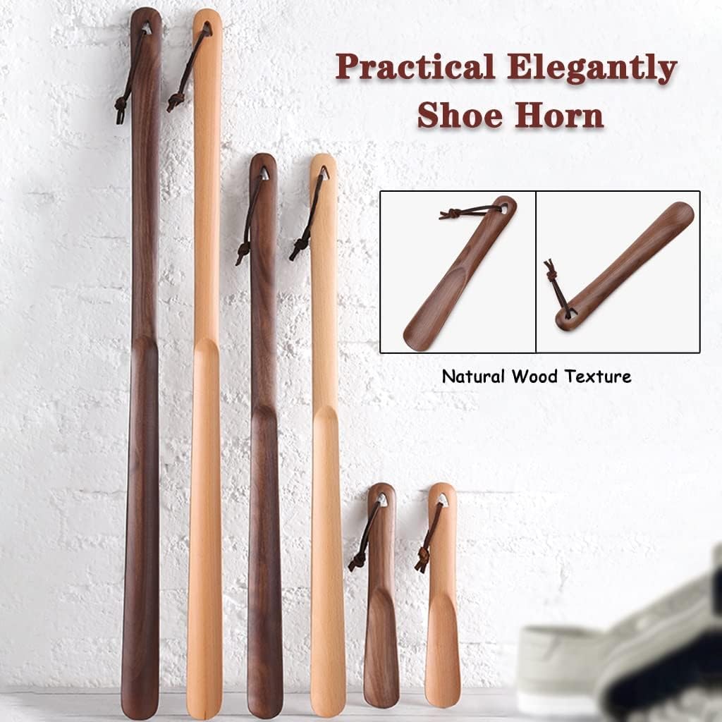 calzador, Calzador duradero, ayudante de zapatos de diseño ergonómico, calzador for el hogar de nogal negro, elevador de zapatos de mango largo con cordón, ayudante ergonómico for zapatos de viaje, ma