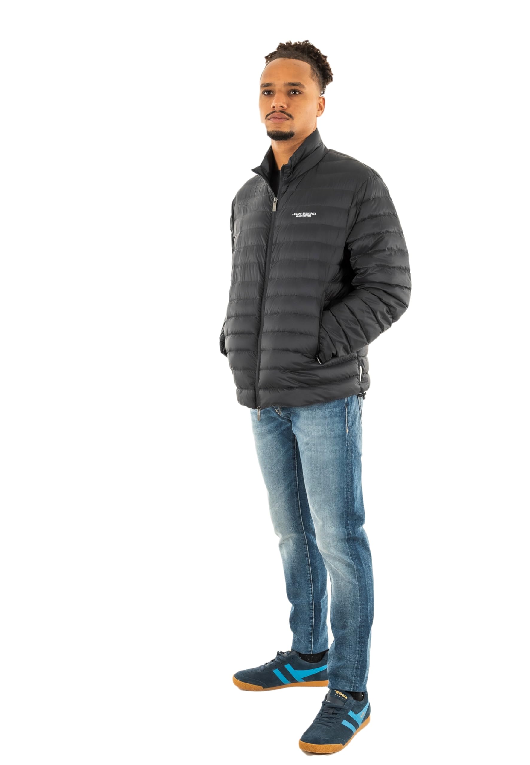 Armani Exchange Herren Essential, Light Padding Milano-New York Side Logo Jacket