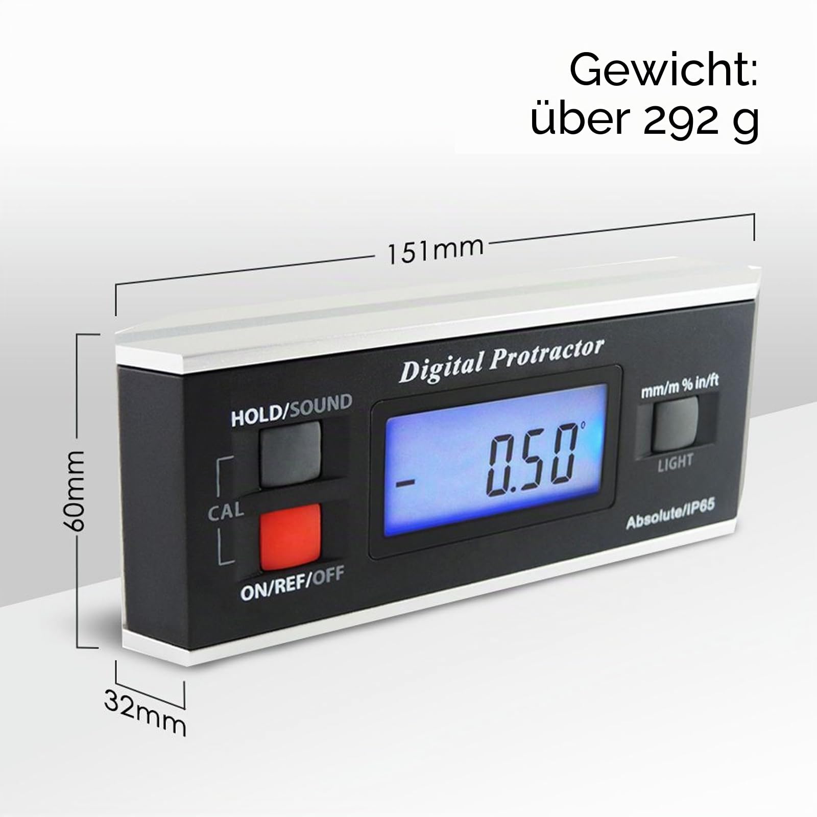 Digitale Winkelsucher Magnetische Winkelmesser Neigungsmesser Winkel Pegel Meter Werkzeug Digitaler Winkelmesser Schräge für Holzbearbeitung, Tischsäge, Bau V-Nut 0 ~ 360 Grad mit