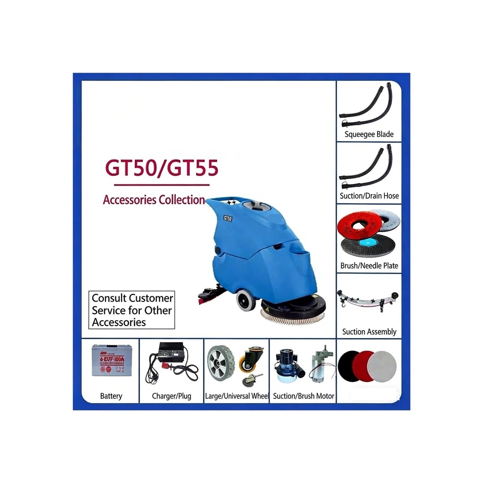 Piezas De La Máquina De Limpieza De Pisos, Compatibles Con Gadlee GT55 | Piezas de máquina de limpieza de pisos, compatibles con Gadlee GT55(2.5inch caster)