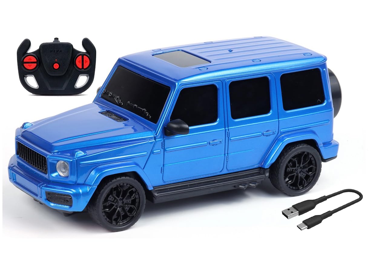 Remote Control Car | Mini High Speed Car | 2.4GHz Remote | Rechargeable Lithium Battery | C-Type Charge | Working Headlights | Best Gift for Kids | Made in India,Blue