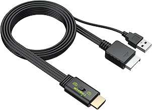 LiNKFOR PS2 to HDMI Converter 1080P 60Hz Converter PS1 PS2 to HDMI Support 4:3/16:9 PS2 Switching Adapter HDMI Low Latency Plug and Play for PS2/PS1 Retro Games