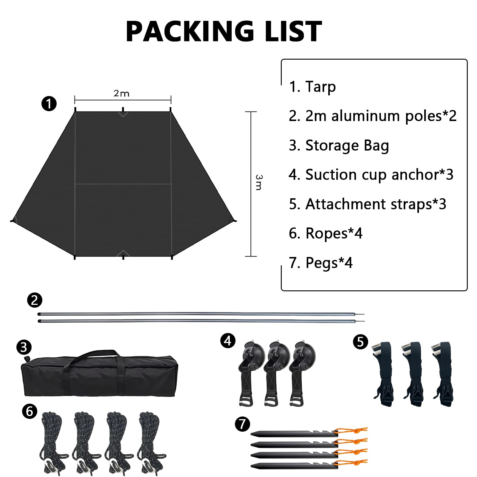 Auvent de Voiture étanche - Voile d'ombrage pour Caravane, auvent latéral de Voiture, Porte-Bagages de Toit pour Voitures particulières, camionnettes, campeurs, caravanes, SUV