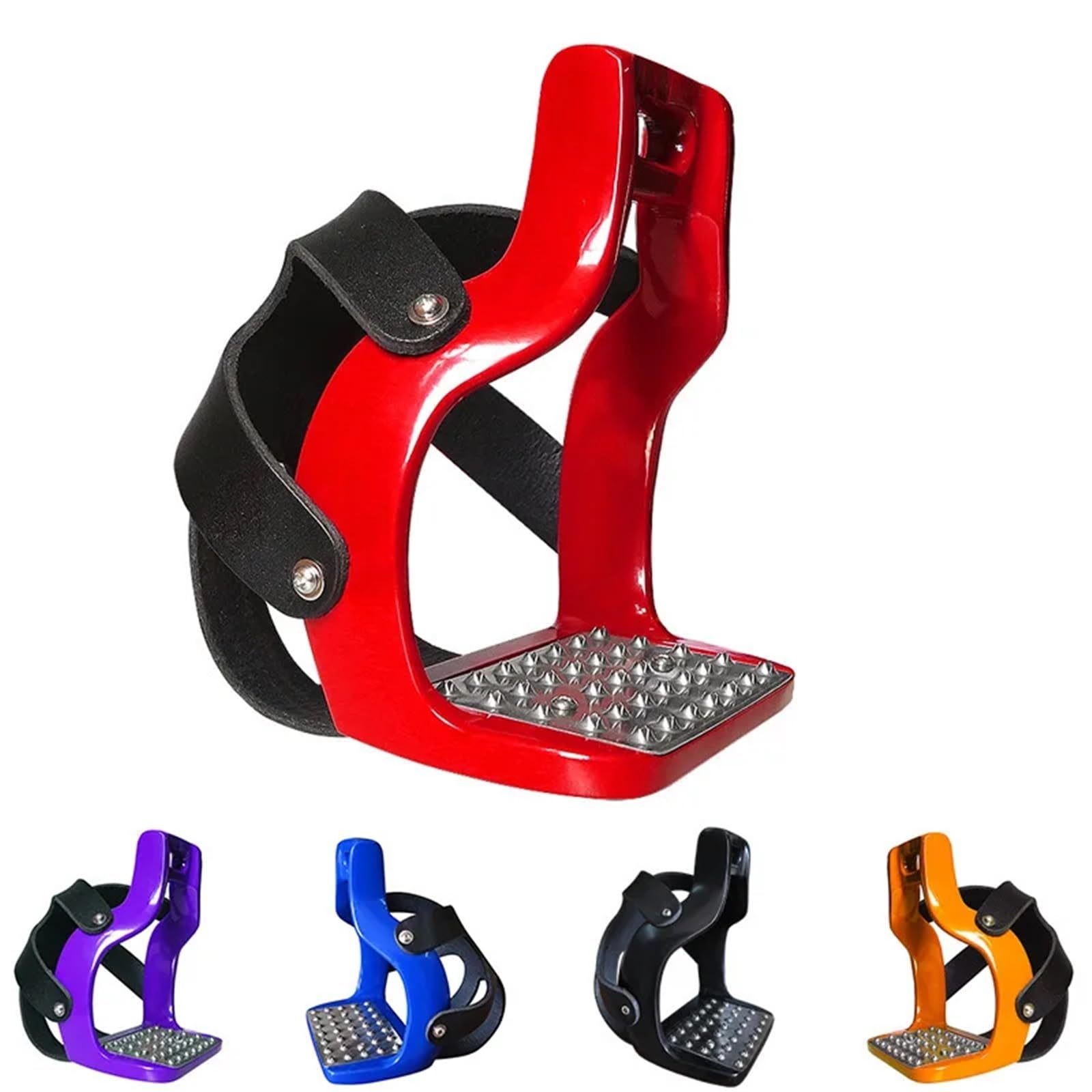Estribos for Equitación Funda de Red de Aluminio Fundido Antideslizante Multicolor | Rojo | Purple