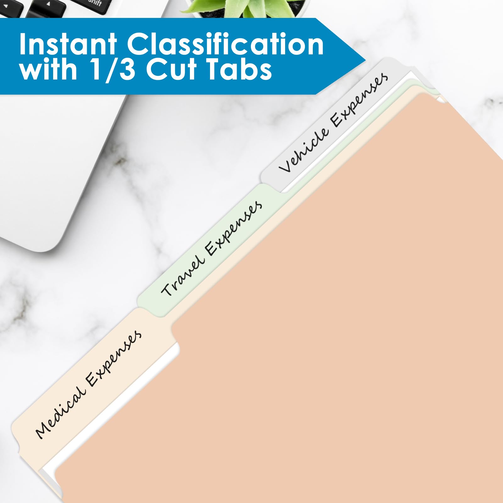 WEMEMORN 120pack Cartella Progetto di colore chiaro
