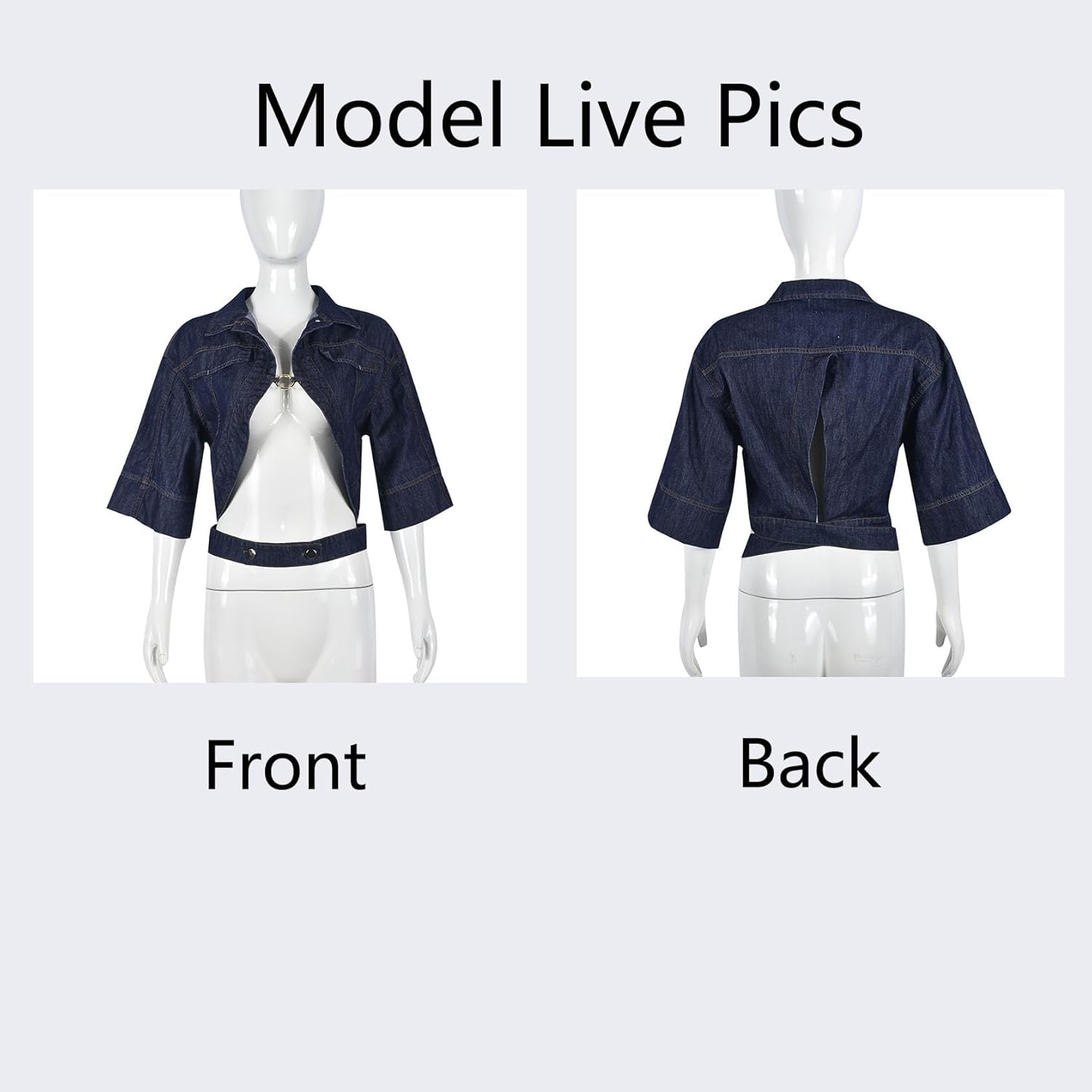 Casual Cropped Jacket Women Fall Fashion Short Sleeve Lace-up Coat Trendy Hollow Out Women's Clothes - Image 4