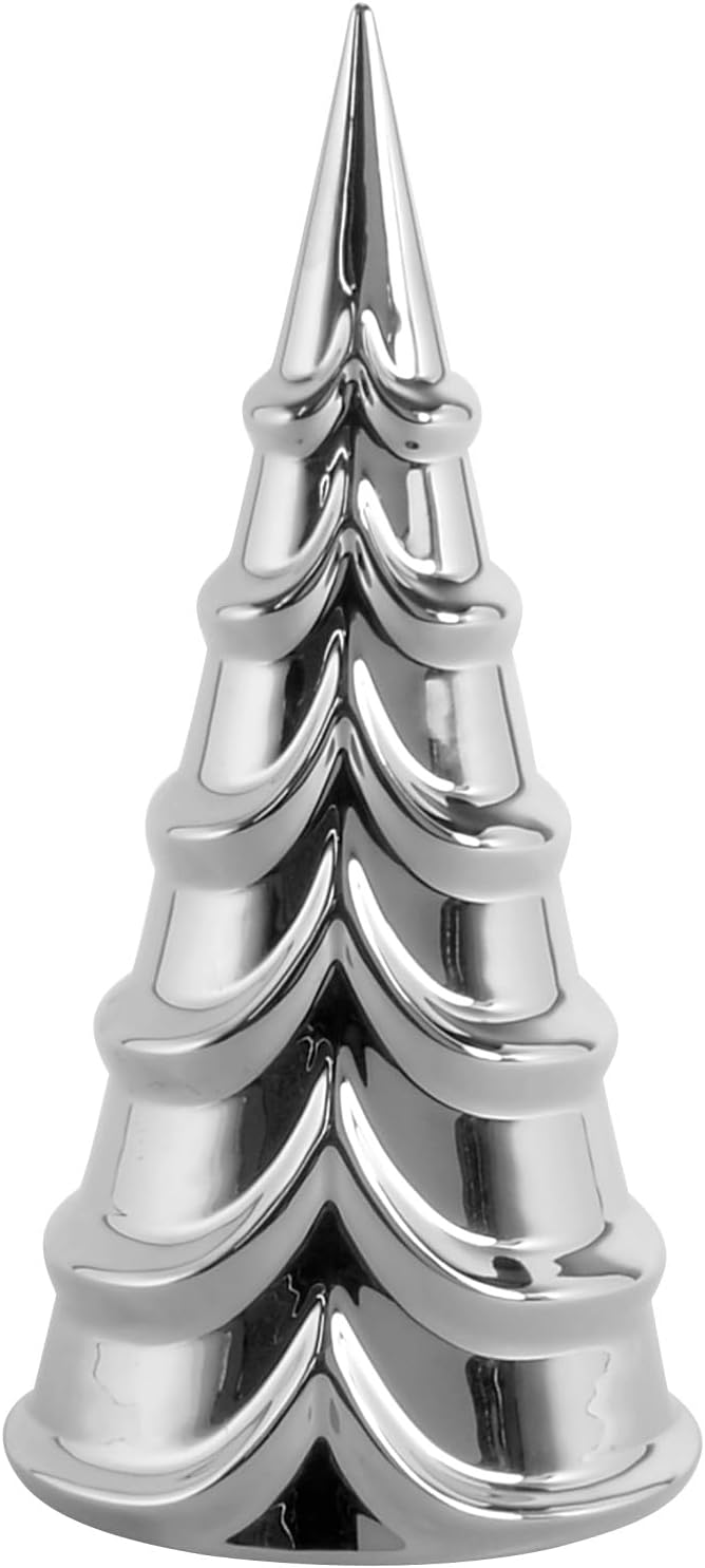 Department 56 Village Collection Accessories Gatsby Trees 3-Piece Figurine Set, Various Sizes, Silver