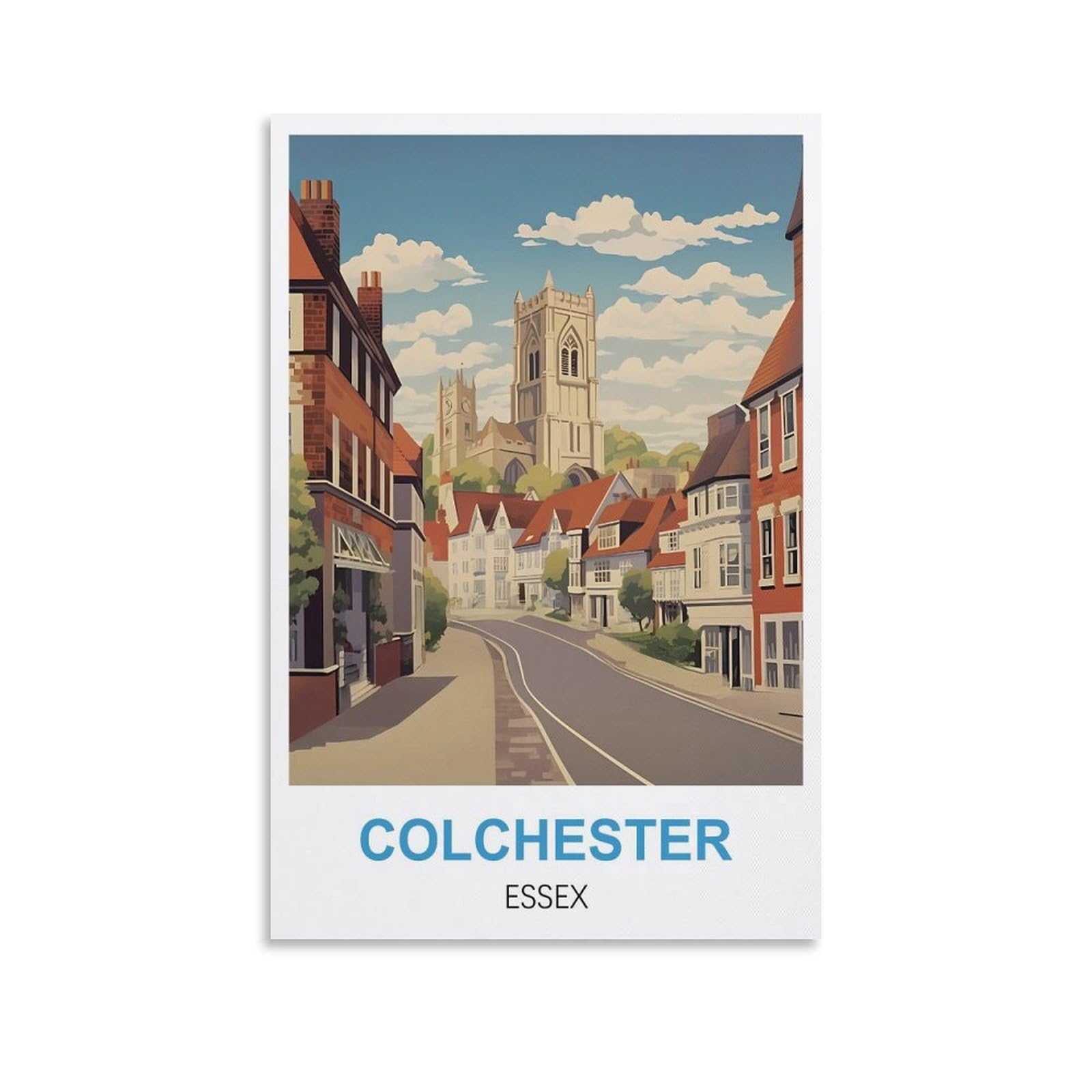 HNROJICO Colchester Essex Vintage Travel Poster 20x30inch(50x75cm) Canvas Wall Art Poster Prints