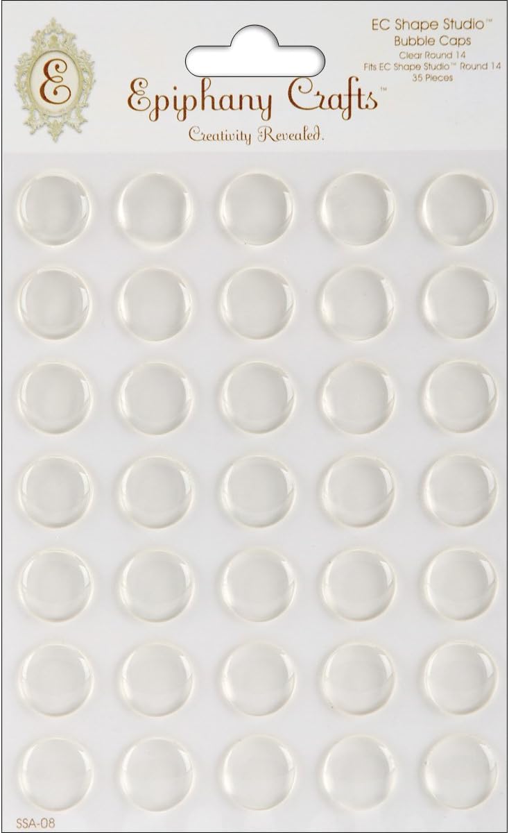 Epiphany Crafts Ephiphany Crafts Clear Bubble Caps-Round, 14, 35-Pack