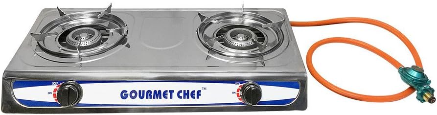 Estufa Portátil de Gas con 2 Quemadores Dobles 20,000 BTU