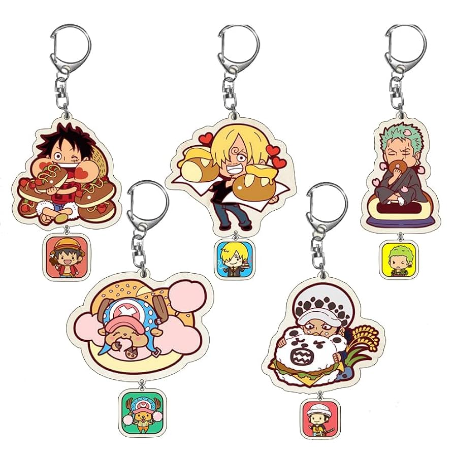 Amazon.co.jp: ワンピース キーホルダー 5枚セット 周辺 ルフィ