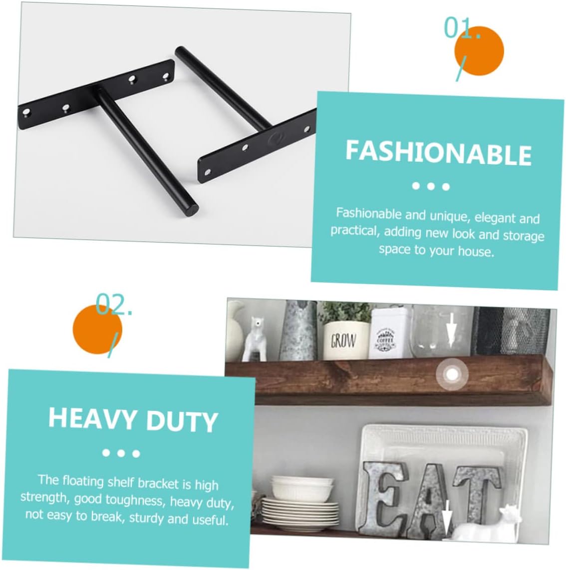 Operitacx 6sets Blind Shelf Support Bracket Floating Shelves Brackets Pipe Shelving