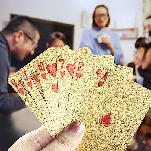 4 Decks Wasserdichte Spielkarten Gold Silber Kunststoff Poker Karten Spielkarten Themed Standard Spielkartenspiele für Erwachsene Familienspiel Party Show Festival – Bild 7
