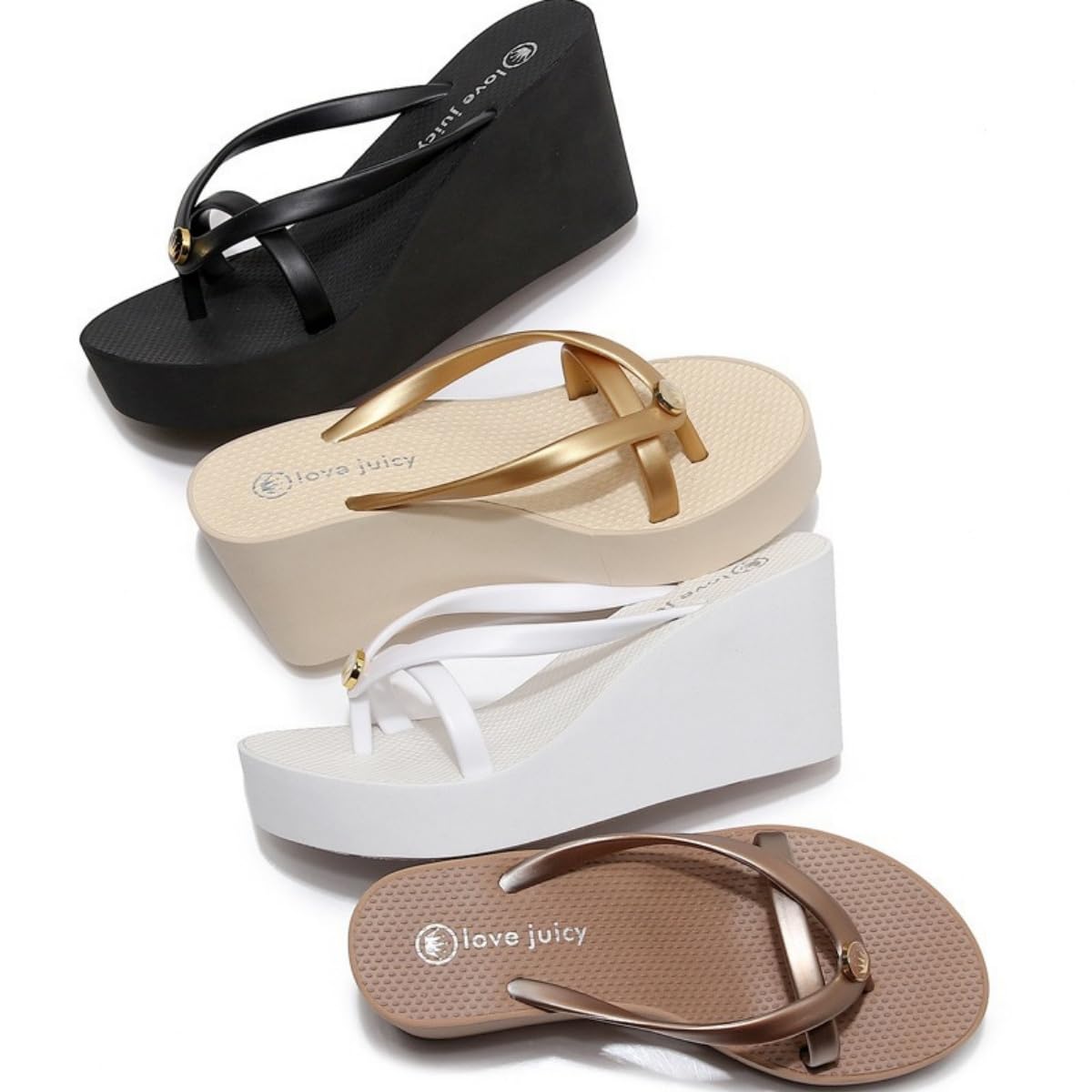 Chanclas de tacón de cuña Plataforma Mujer Babouches de playa Verano Zapatillas para mujer