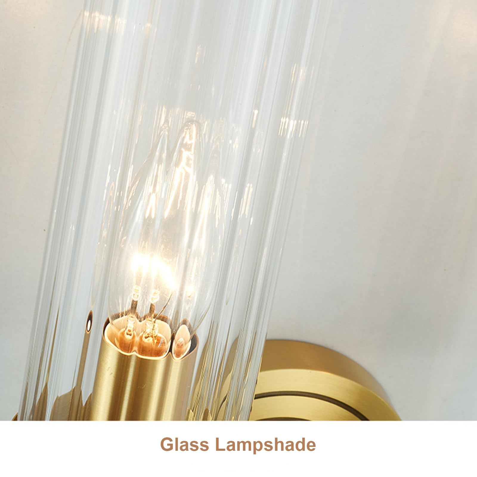 Clear Vidrio Lámpara De Pared Base De Latón E14 Lámpara De Lámpara Aplique