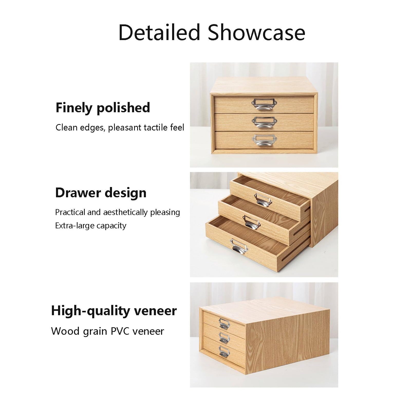 Schreibtisch-Aktenschrank Aus Holz Für Bürobedarf, Küchenutensilien, Aufbewahrung, Zuhause, Klassenzimmer(Natural Wood Color)