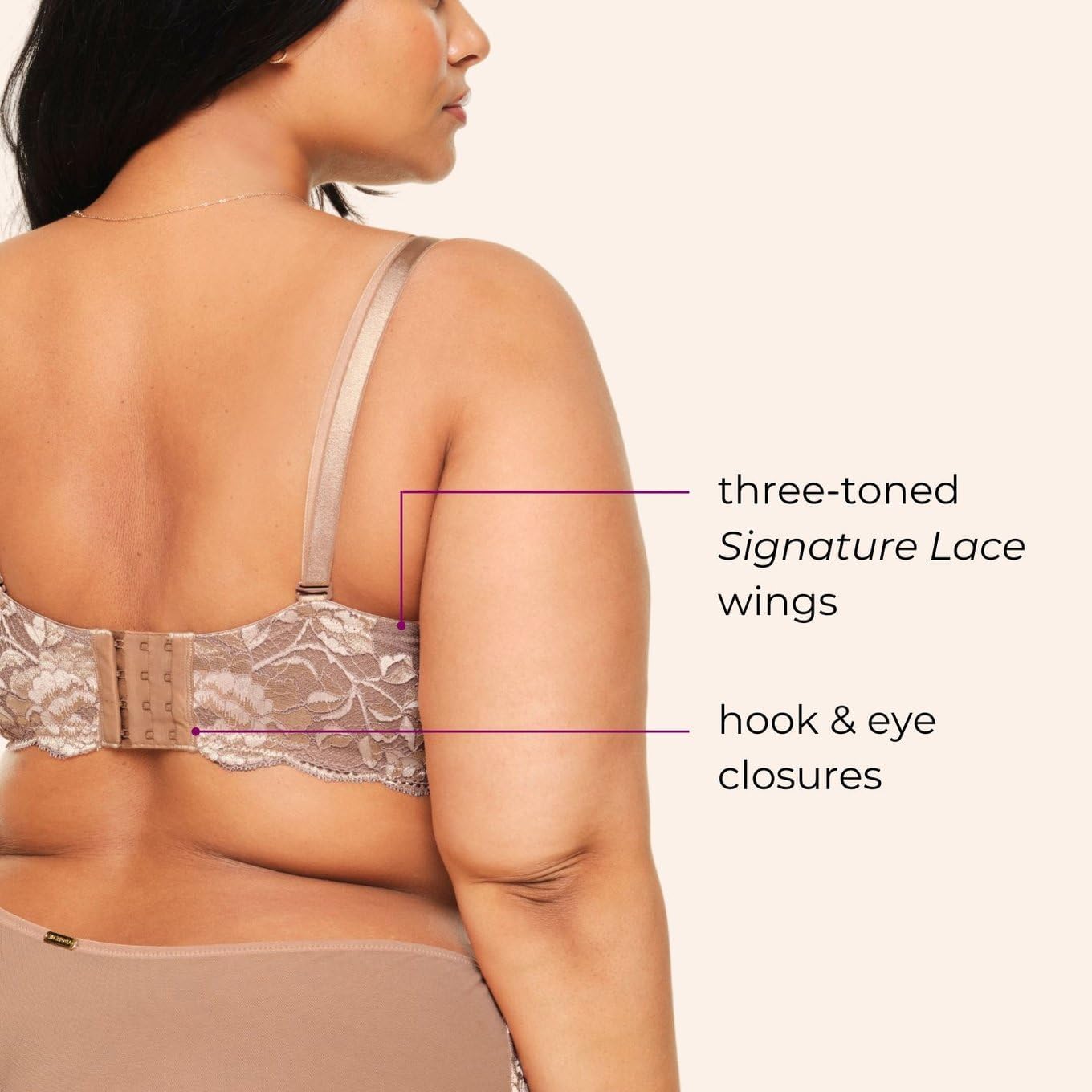 Adore Me Lyza Push Up Strapless Bra - 30A-46DDD Regular & Plus-Size Underwire Balconette Bra, with Lace & Adjustable Straps - Image 4