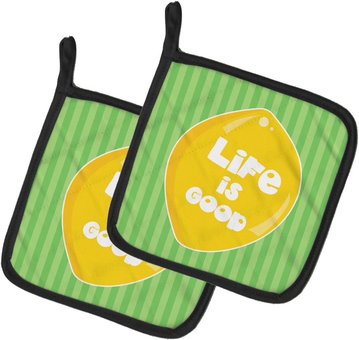 Caroline's Treasures Lemon Life is Good Pot Holder Set of 2 Heat Resistant Quilted Hot Pads 7.5 x 7.5 Inch, Insulated Kitchen Trivets for Cooking & Baking