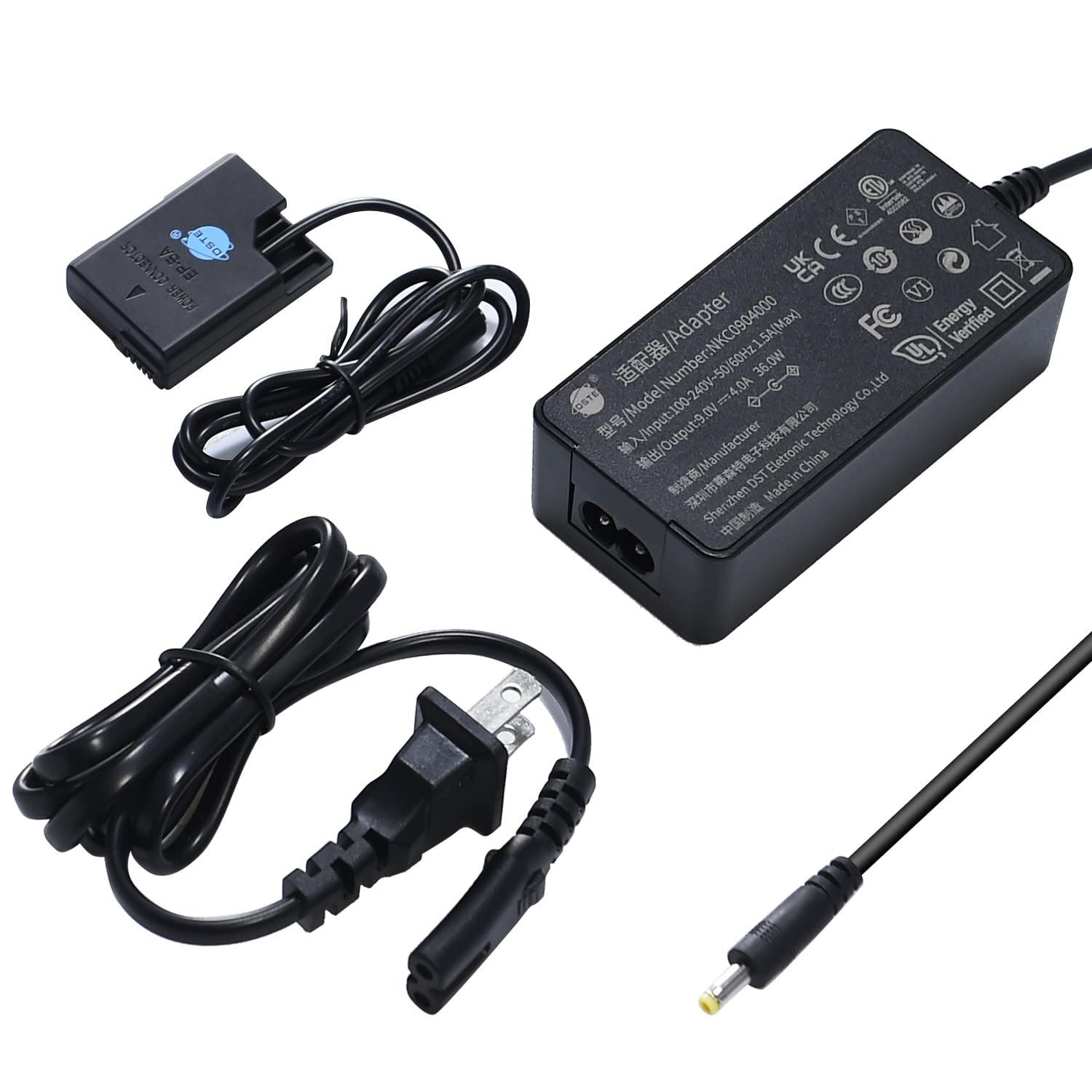 DSTE AC Power Supply Adapter and Dummy Battery Charger Kit Replace EN-EL14 Battery Compatible with Nikon D5100 D5200 D5300 D5500 D5600 DF P7000 P7100