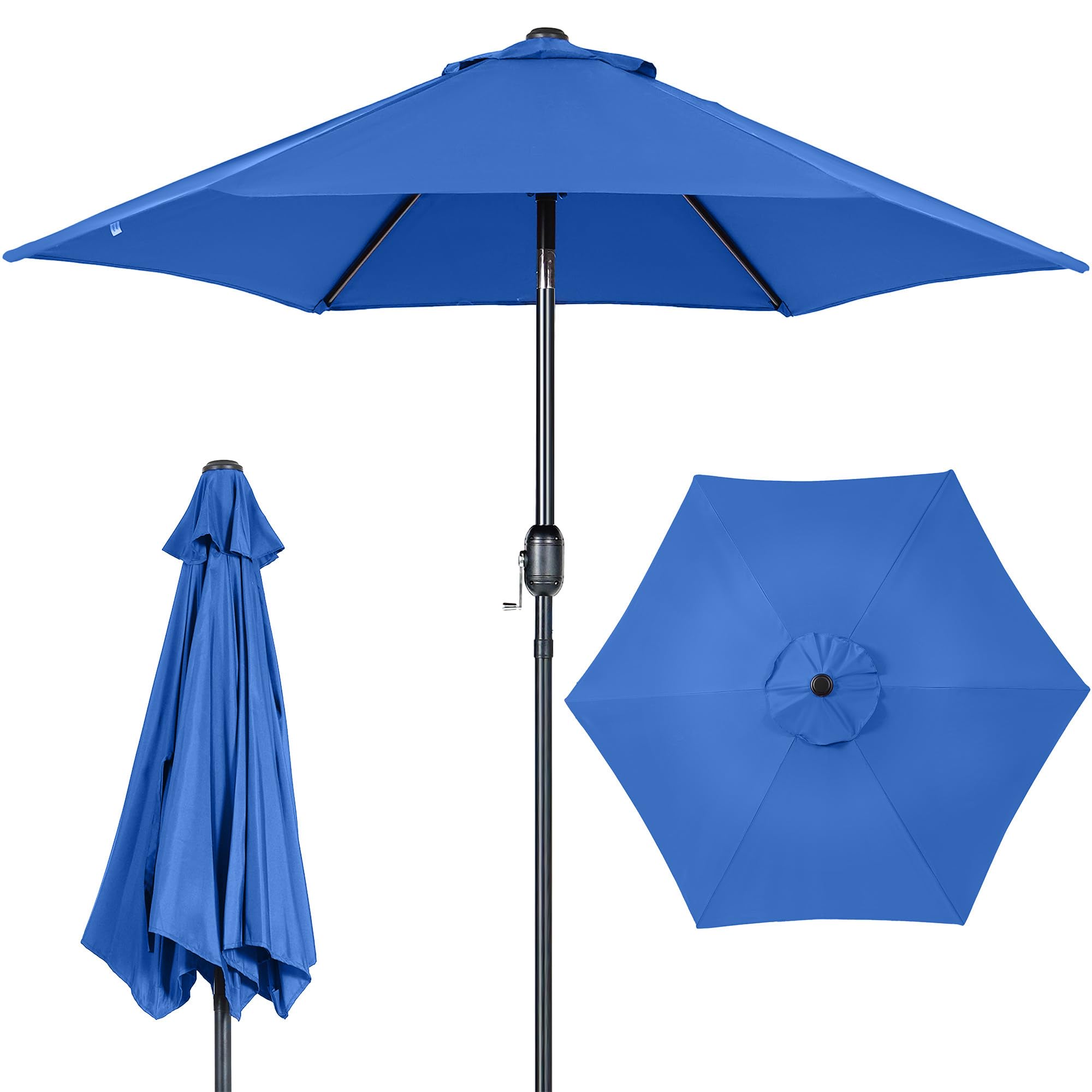 SDHYL 7.5/9 FT Patio Umbrella Outdoor Beach Umbrella with Crank and 6/8 Ribs, Cantilever Patio table Umbrella for Backyard, Garden, Deck, Pool and Beach image 8