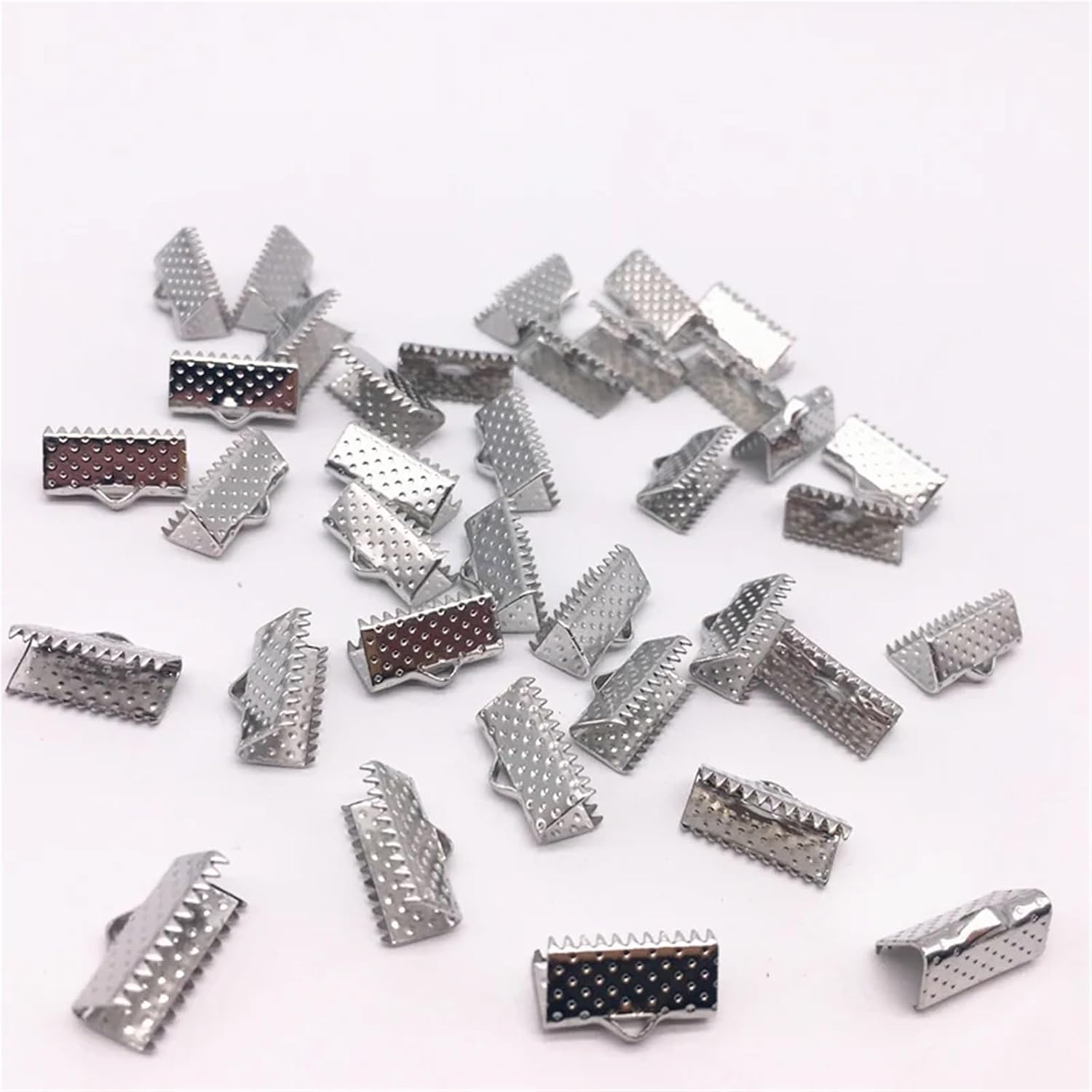 Fold Over Cord Ends 500pcs 10mm Metal Crimp End Fold Over Clasps Cord End Clips KC Gold/Dull Silver/Bronze/Silver/Black Plated DIY Jewelry Making(06 Mixcolor)