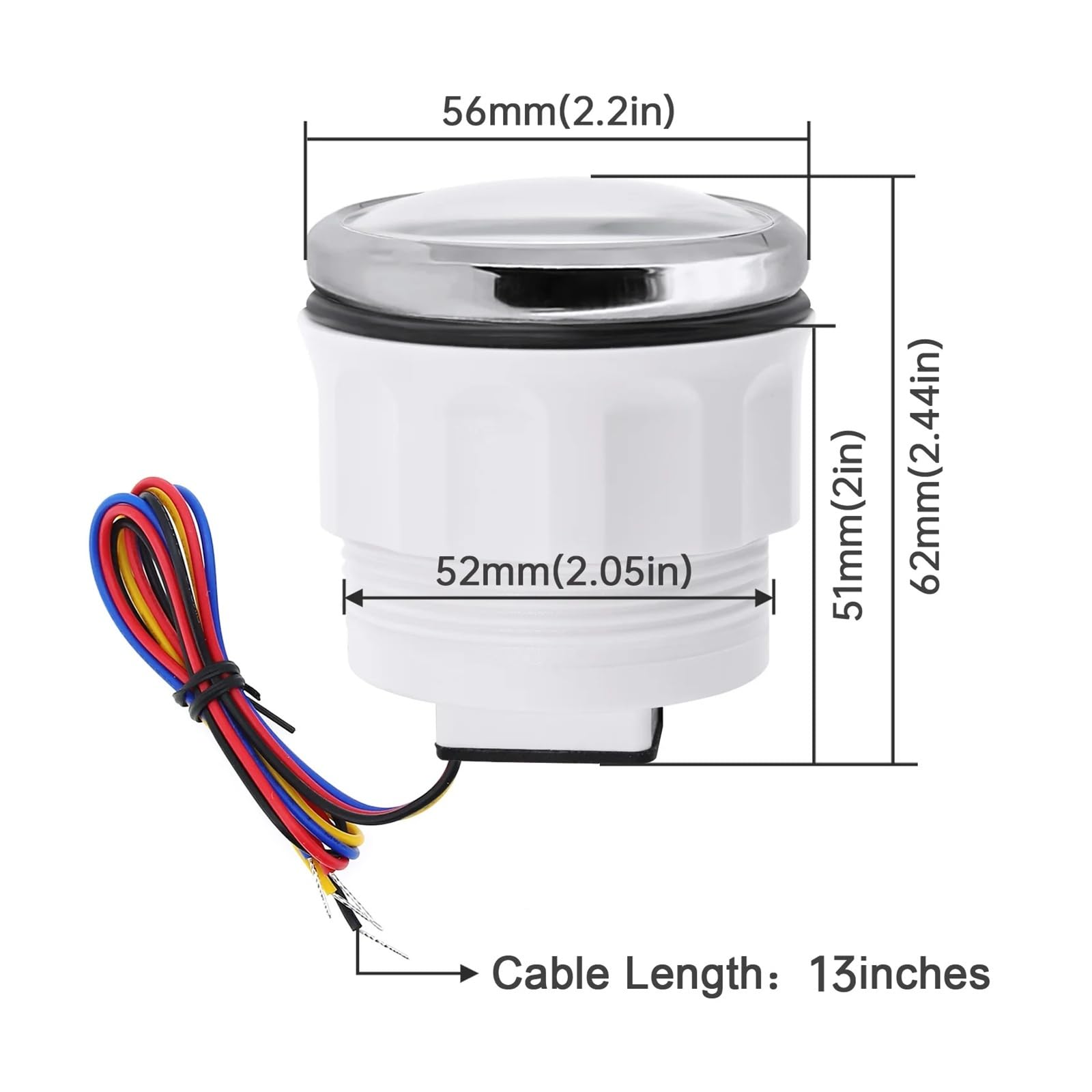 Jauge de niveau d'eau numérique rétro-éclairé rouge 0-100%, avec alarme 0-190ohm,240-33ohm, indicateur de réservoir d'eau 52mm Lectures claires(0-190 ohm BS)