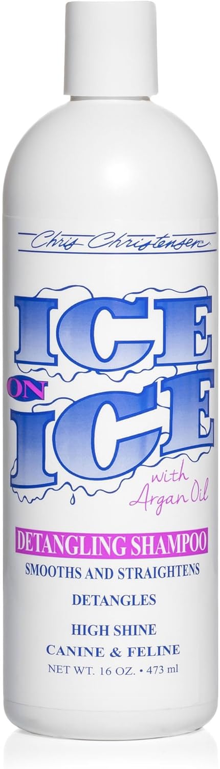 Chris Christensen Ice on Ice Family 16 oz Bundle - Ice on Ice Detangling Shampoo + Detangling Conditioner + Detangling/Finishing Spray, Groom Like a Professional, Made in USA